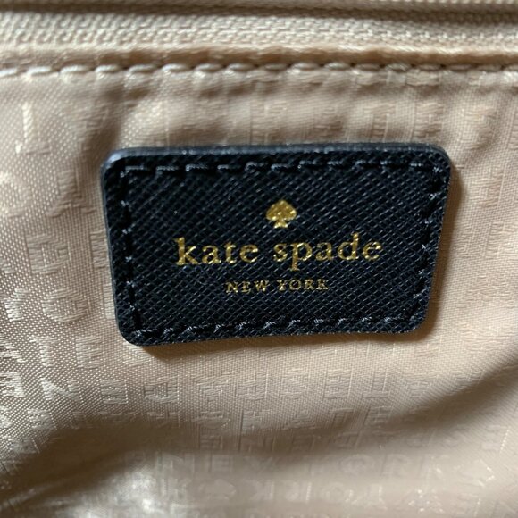 Kate Spade New York Laurel Way Reese Satchel Crossbody Ivory/Black Leather EUC - Picture 7 of 13